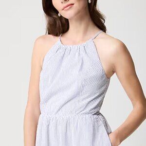 J. Crew Blue White Stripe Halter Midi Seersucker Dress - NWT - Size 6